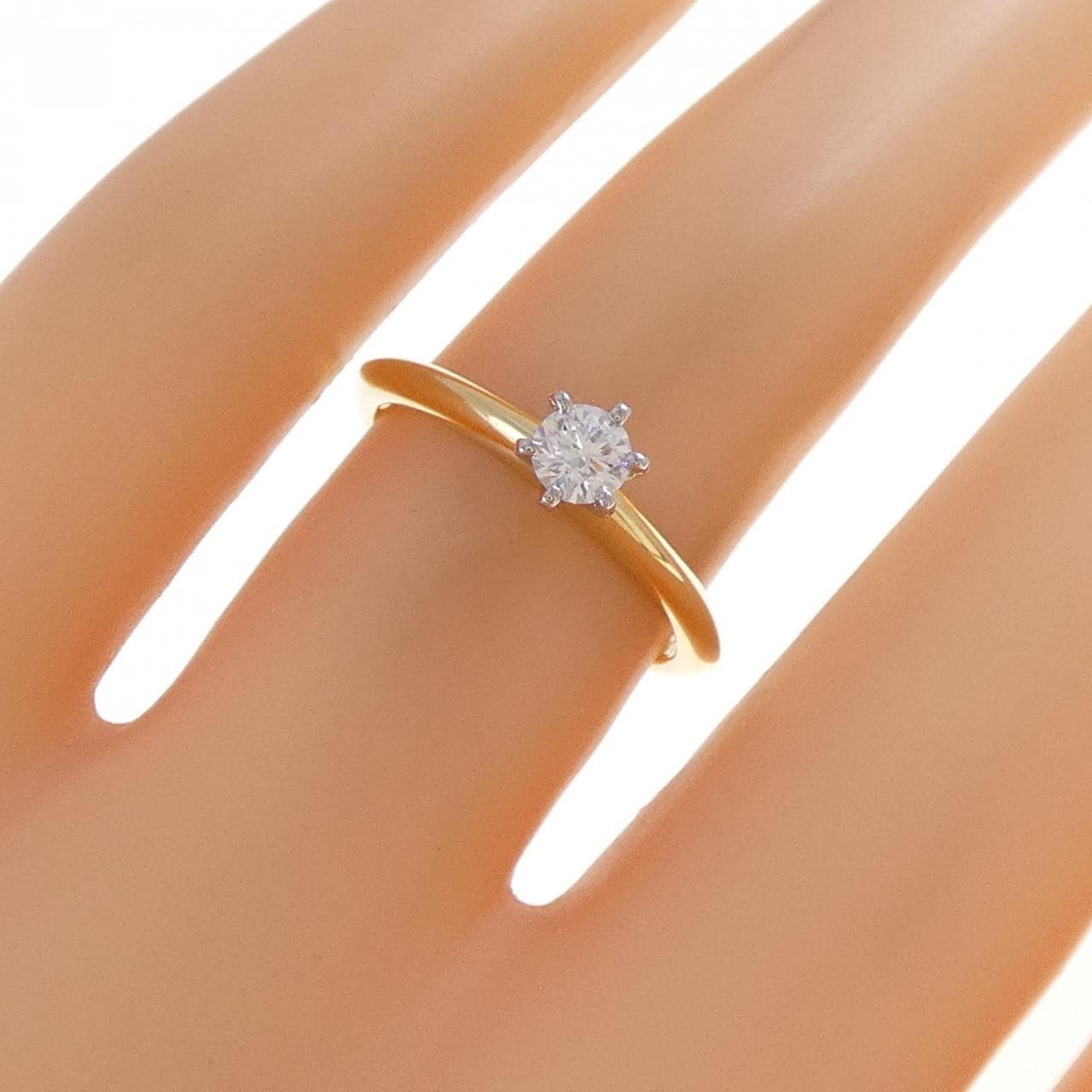 ティファニー クラシックソリティア リング 0.20CT F VVS2 3EXT