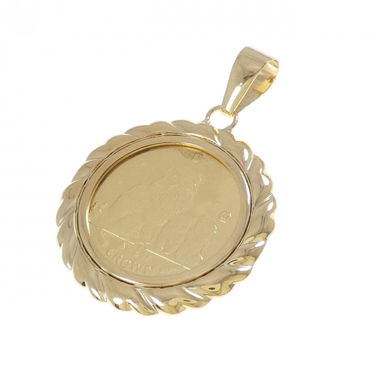 K18YG(枠) コイン ペンダント