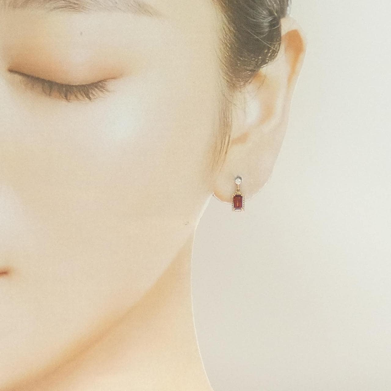 K14PG ガーネット ピアス