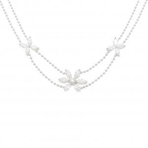 750WG フラワー ダイヤモンド ネックレス