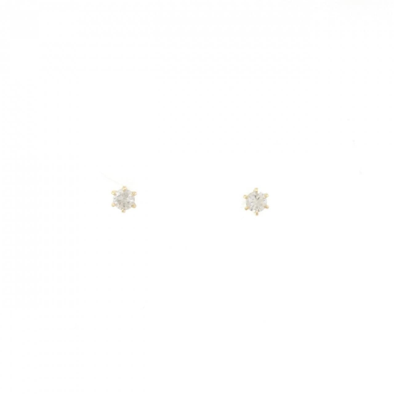 K18YG ソリティア ダイヤモンド ピアス 0.10CT