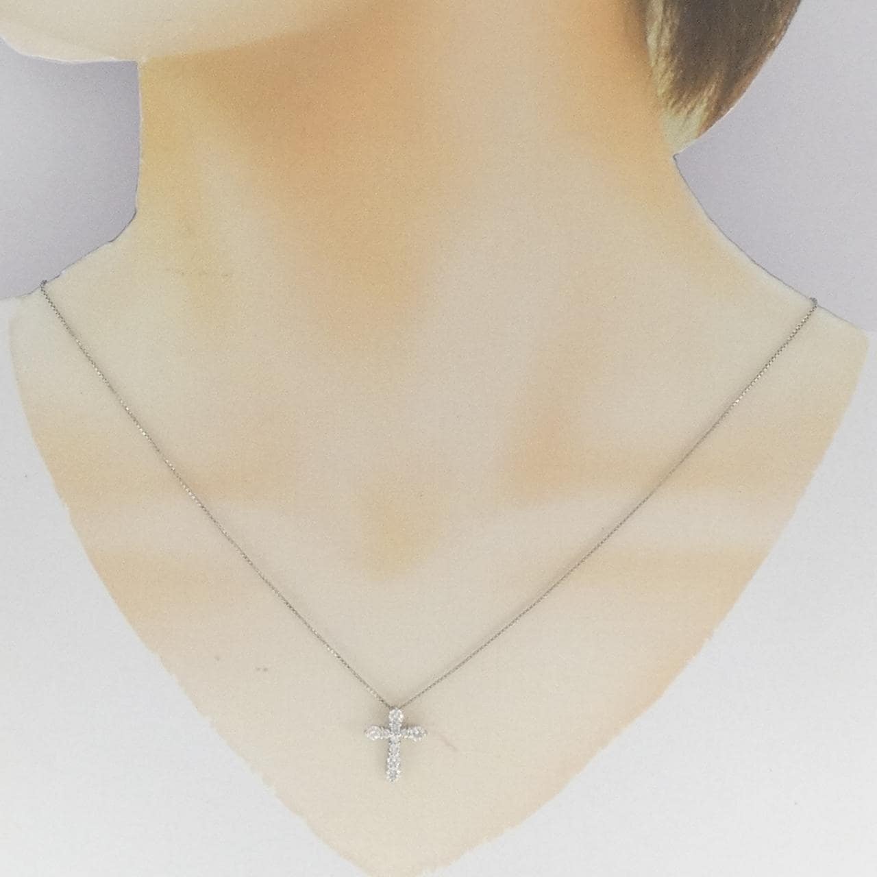 PT900/PT850 クロス ダイヤモンド ネックレス 0.52CT