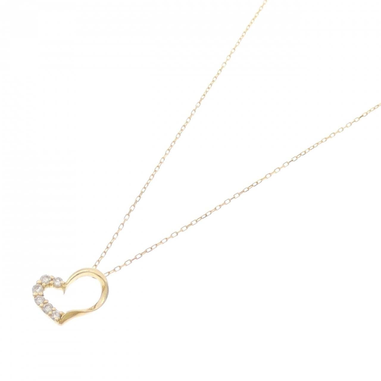 K18YG ハート ダイヤモンド ネックレス 0.10CT