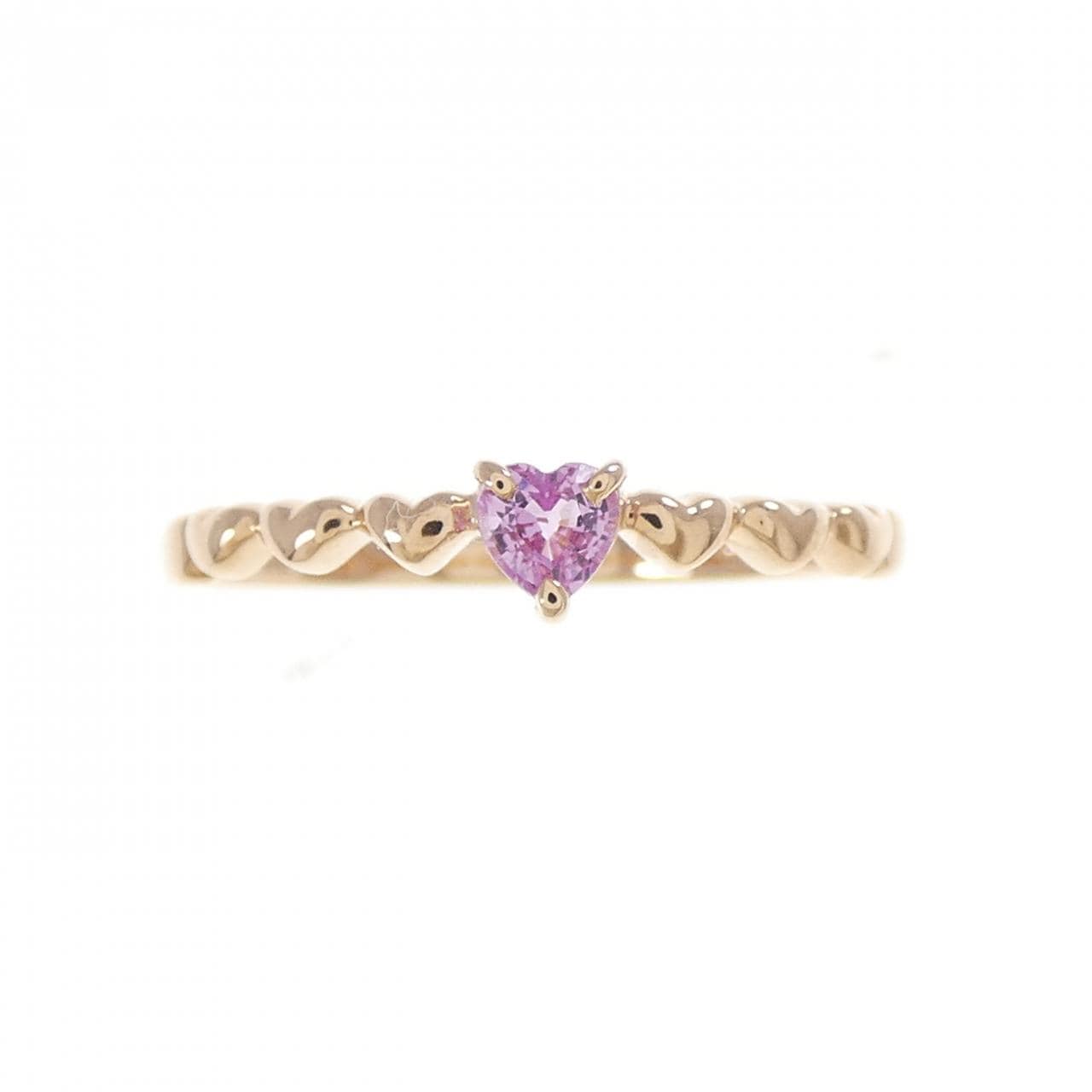 K10PG ハート サファイヤ リング