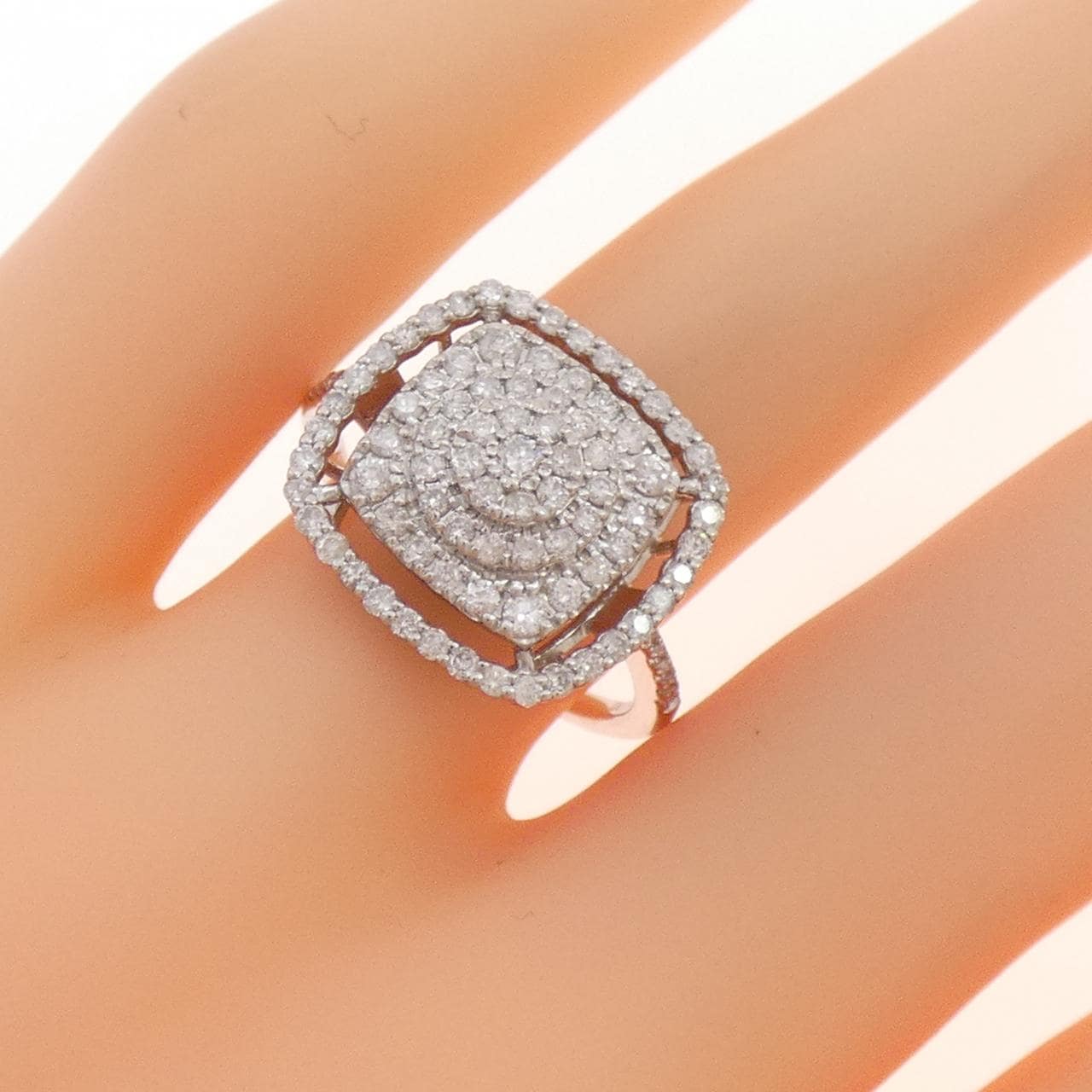 K18WG ダイヤモンド リング 0.75CT