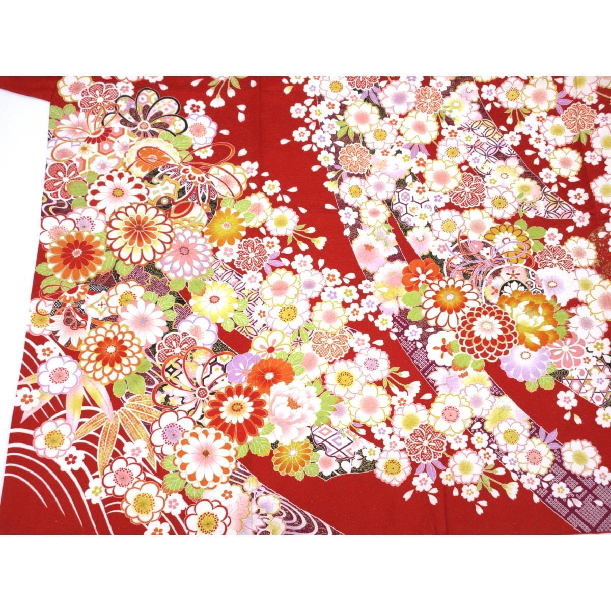 振袖　金通し絞り入　友禅金彩加工