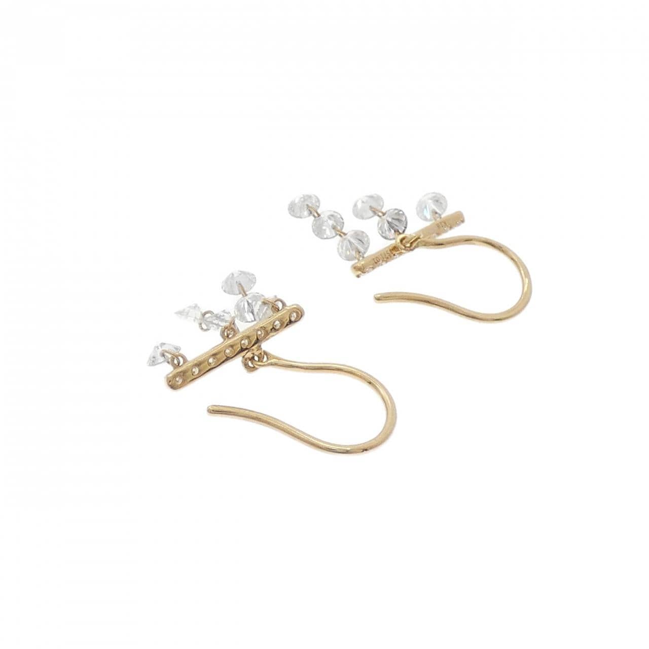 [BRAND NEW] K18YG Diamond Earrings 1.01CT