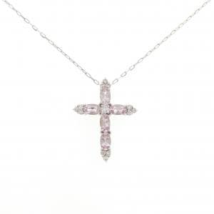 K18WG クロス モルガナイト ネックレス 0.97CT