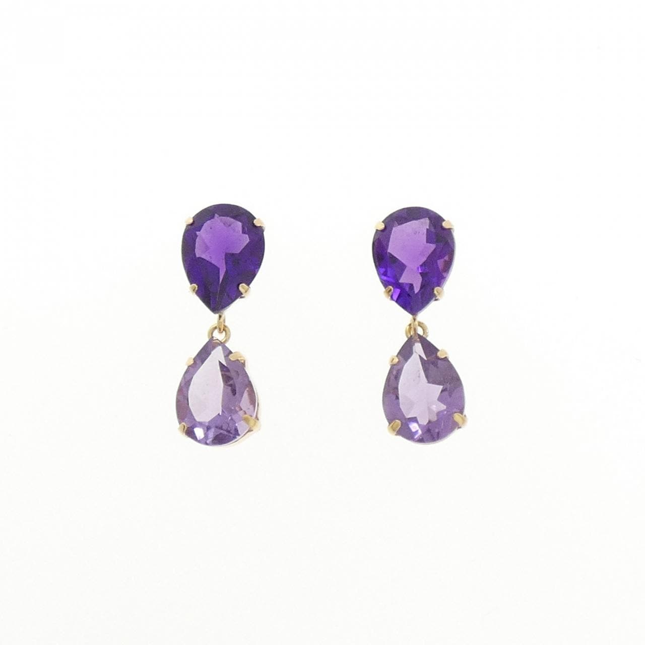 K18YG アメジスト ピアス 3.00CT