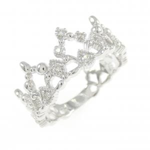 K18WG ティアラ ダイヤモンド リング 0.04CT