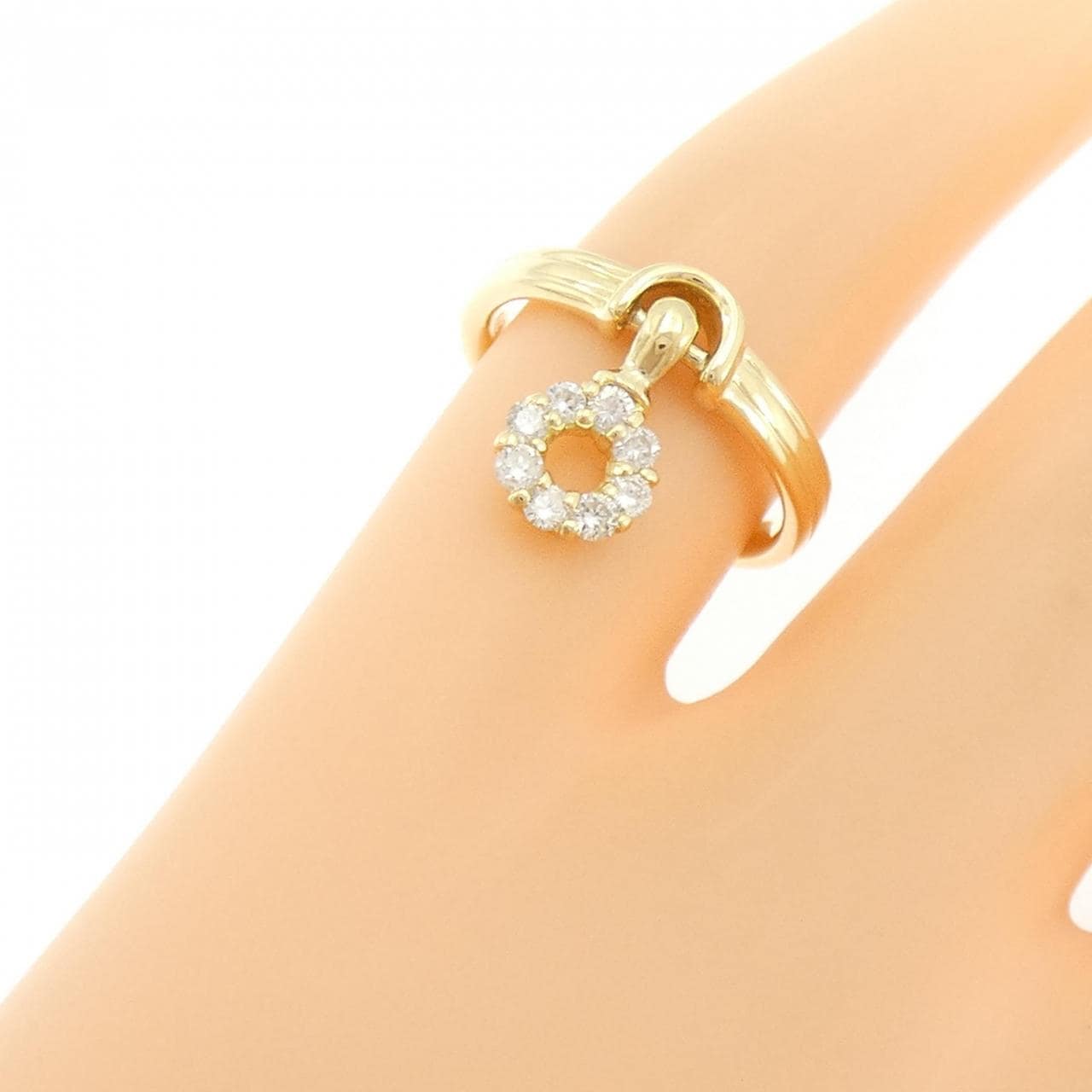 K18YG ダイヤモンド ピンキーリング 0.16CT