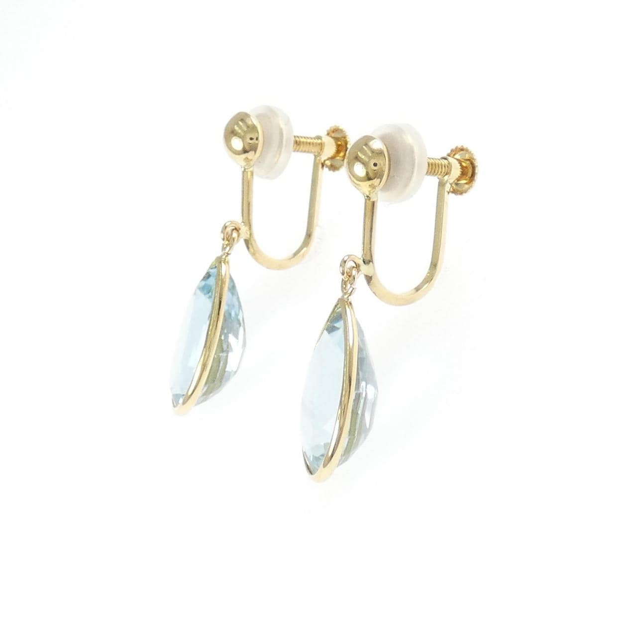 K18YG 藍色托帕石耳夹