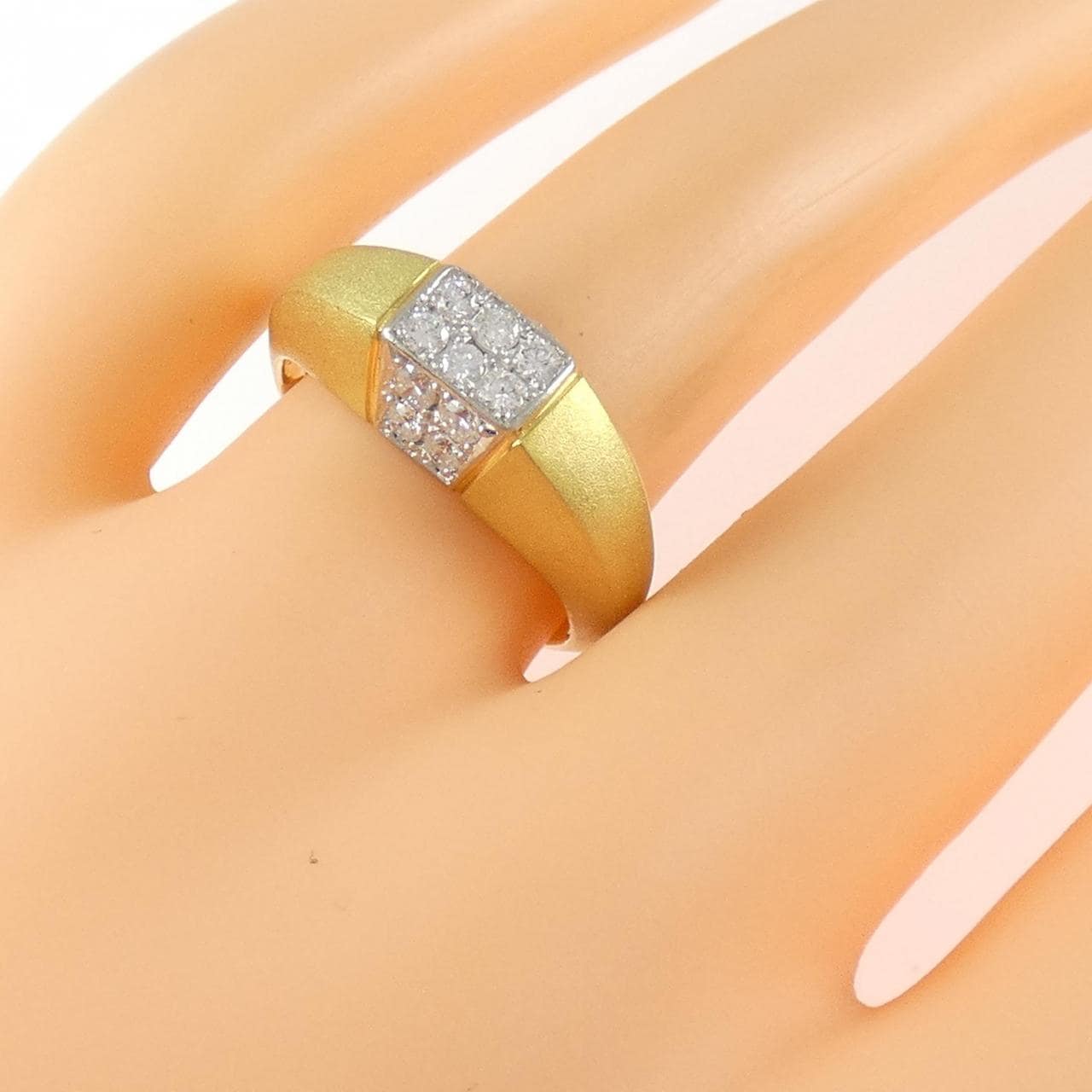 K18YG/PT900 ダイヤモンド リング 0.41CT