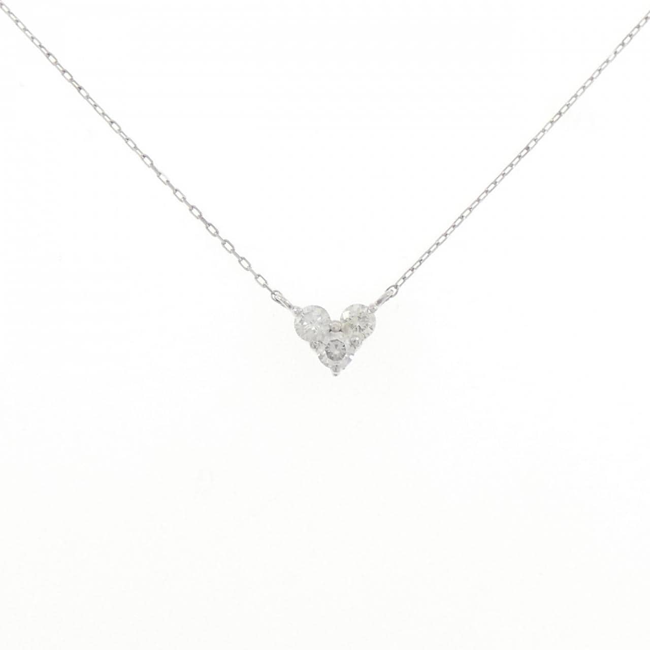 K18WG ハート ダイヤモンド ネックレス 0.15CT