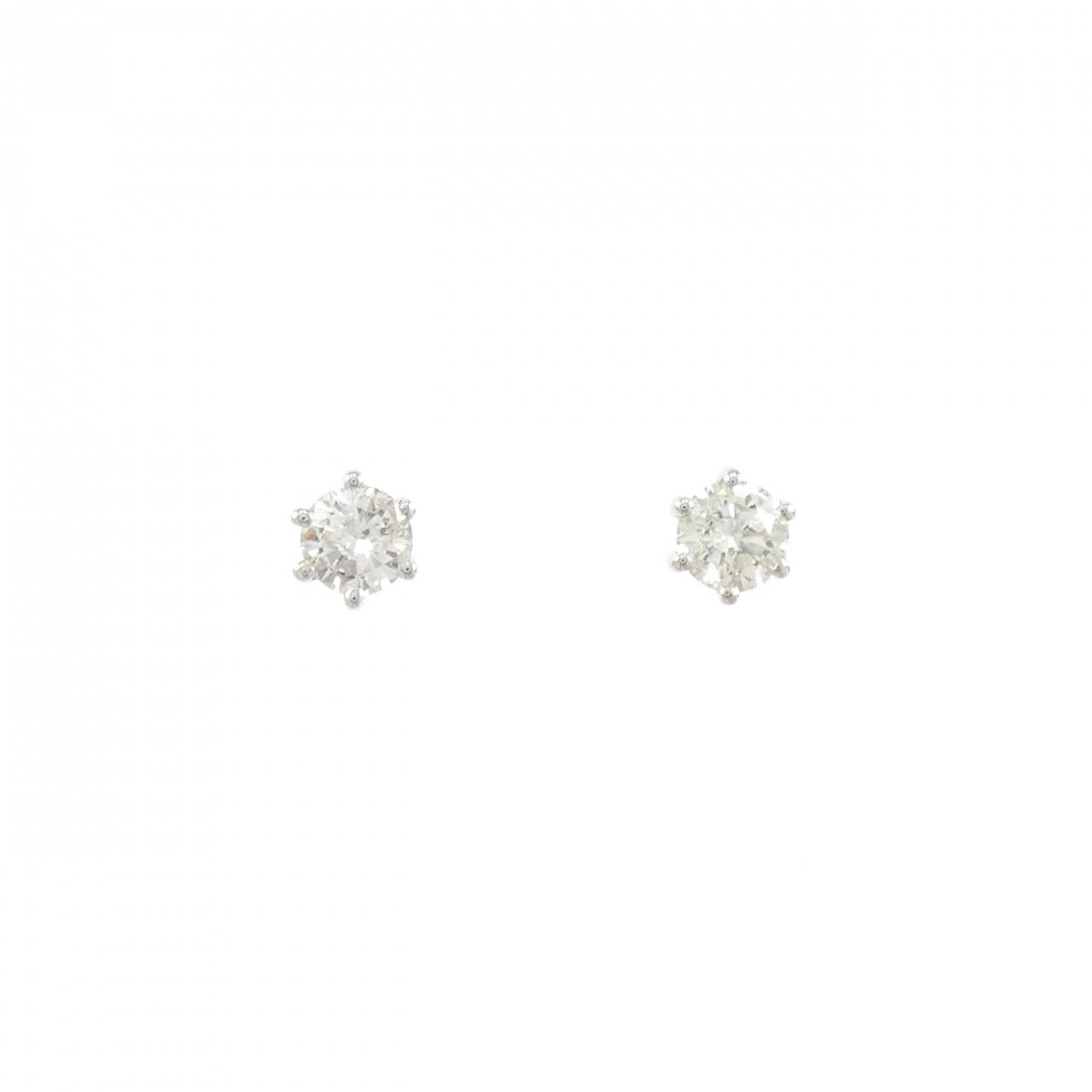 PT900 ソリティア ダイヤモンド ピアス 0.688CT