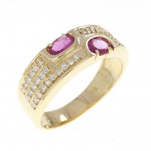 K18YG ルビー リング 0.50CT