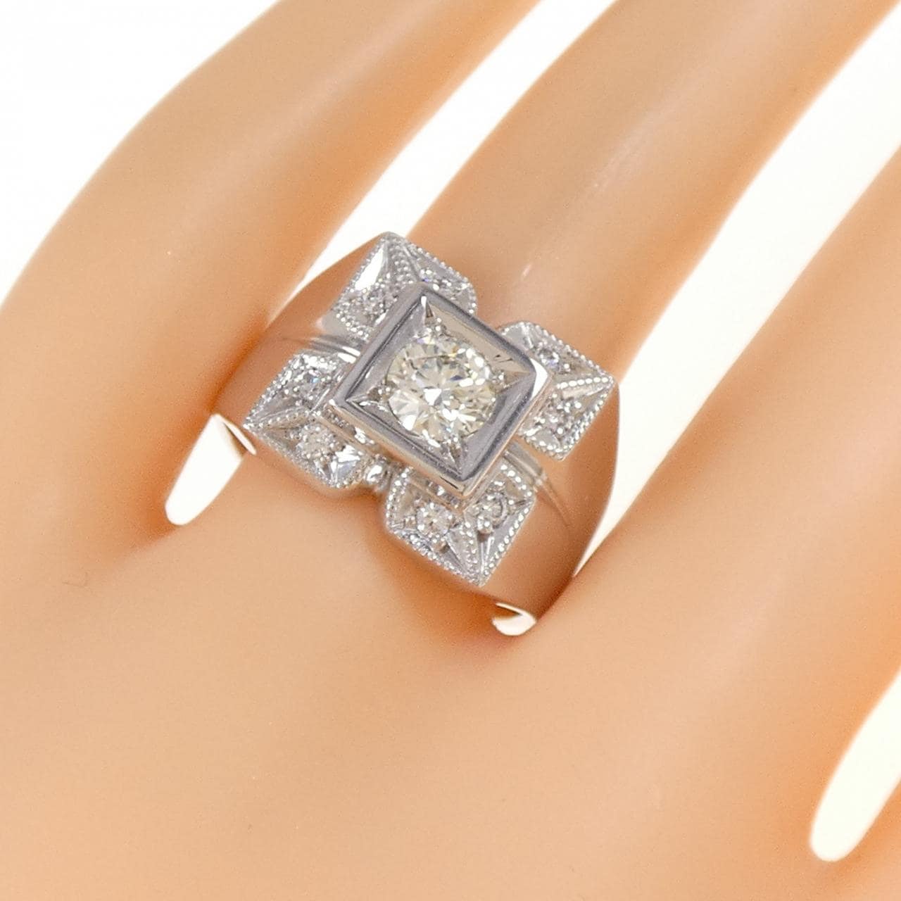 K18WG ダイヤモンド リング 0.562CT