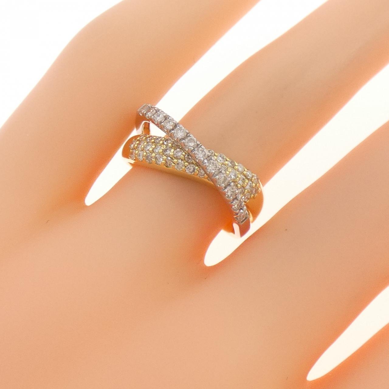 K18YG/PT900 ダイヤモンド リング 0.54CT