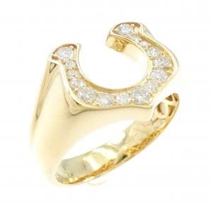 K18YG ホースシュー ダイヤモンド リング 0.50CT