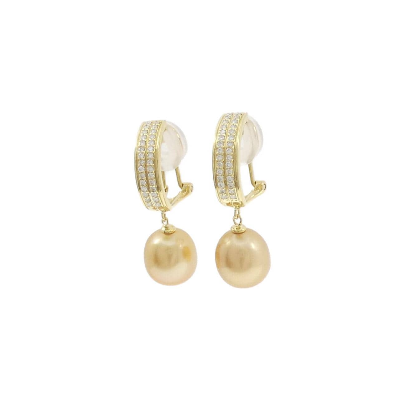 K18YG 白蝶パール ピアス 9.4mm