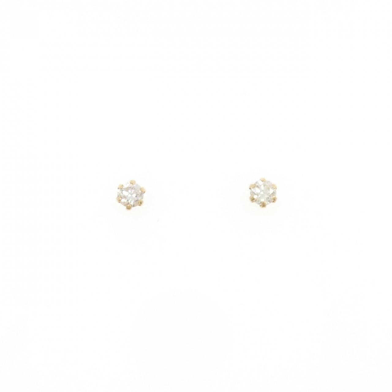 【新品】K18YG ソリティア ダイヤモンド ピアス 0.20CT