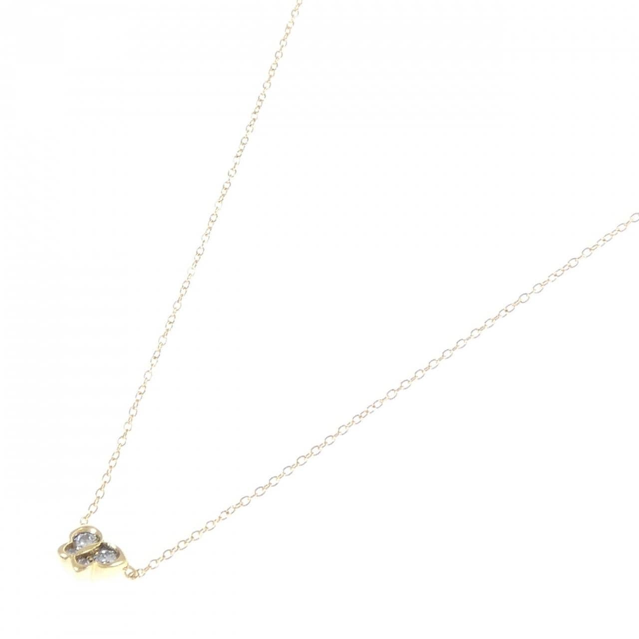 K18YG バタフライ ダイヤモンド ネックレス 0.16CT