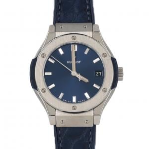 ウブロ クラシックフュージョンチタニウムブルー 581.NX.7170.LR TI クォーツ