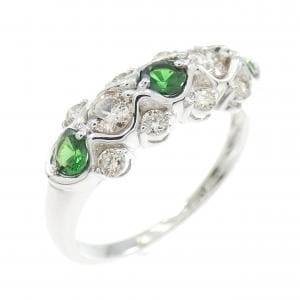 K18WG グリーンガーネット リング 0.40CT