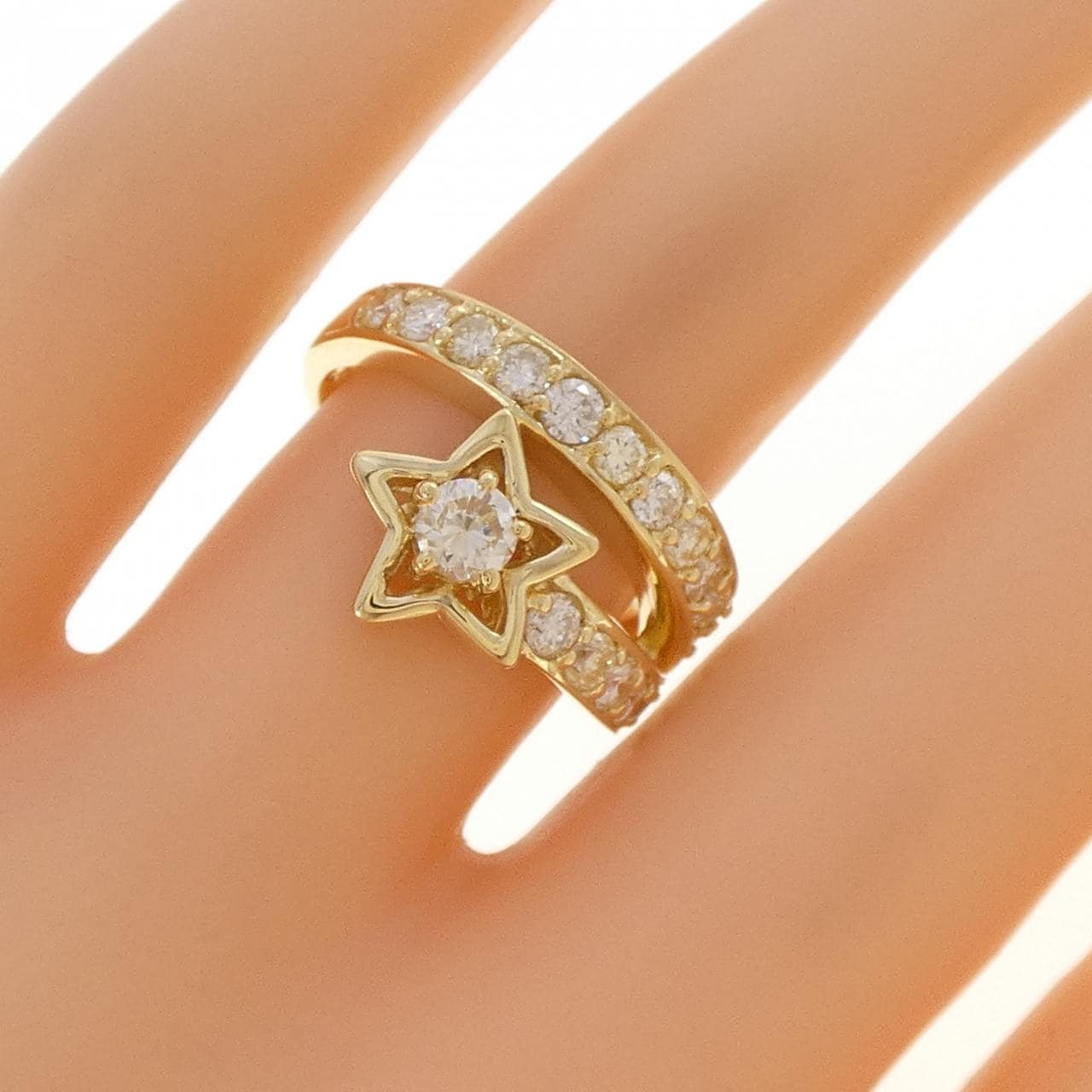 K18YG スター ダイヤモンド リング 1.09CT
