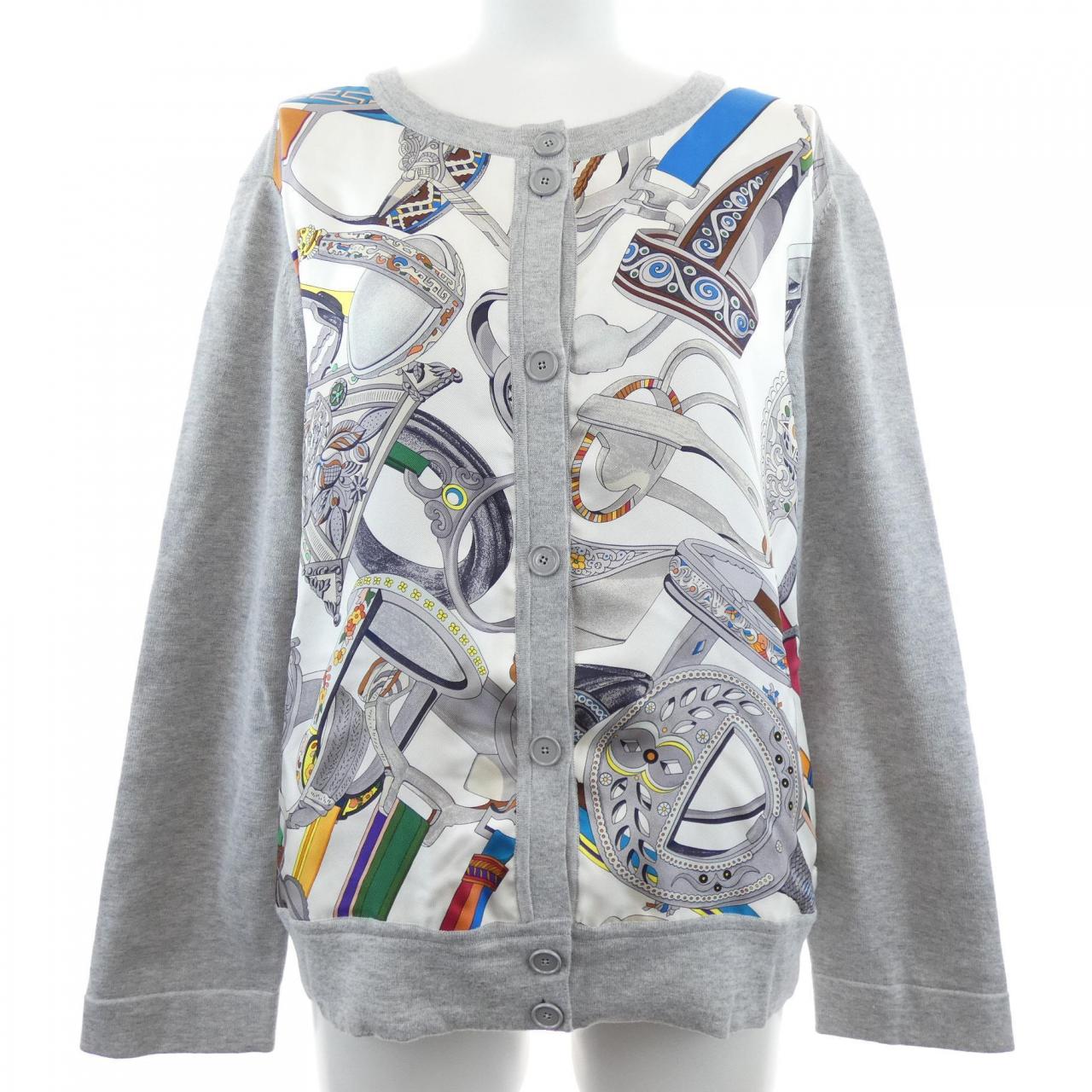 エルメス HERMES CONCOURS D'ETRIES 46-7764 ツイルレーヌ カーディガン