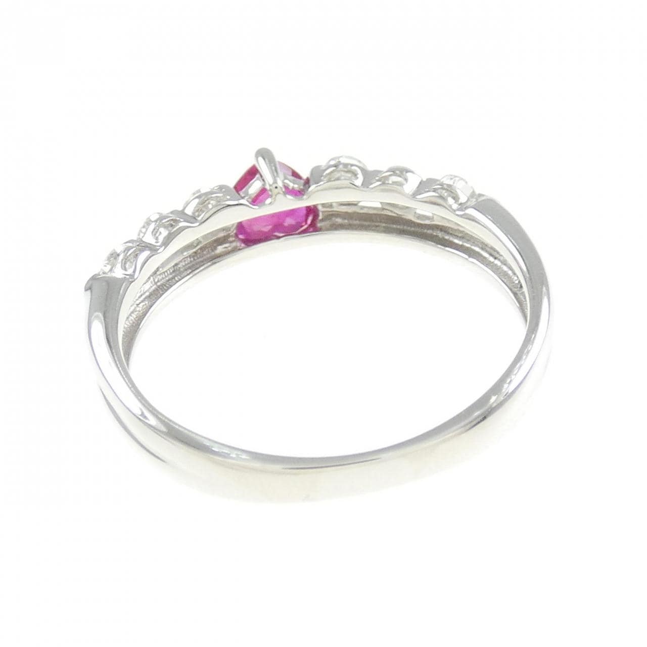 PT900 ハート ルビー リング 0.31CT