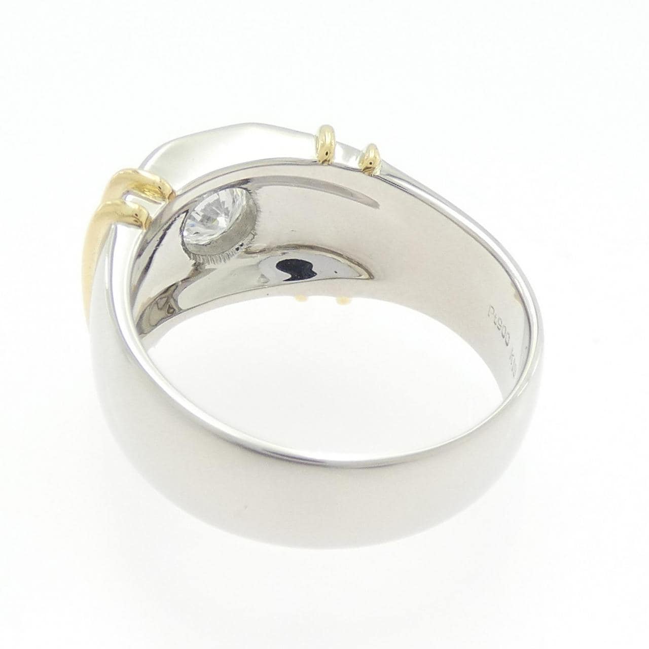K18YG/PT900 ダイヤモンド リング 0.36CT