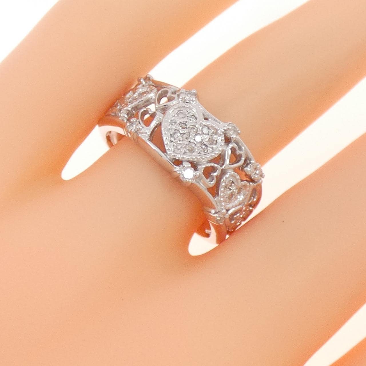 K18WG ハート ダイヤモンド リング 0.27CT