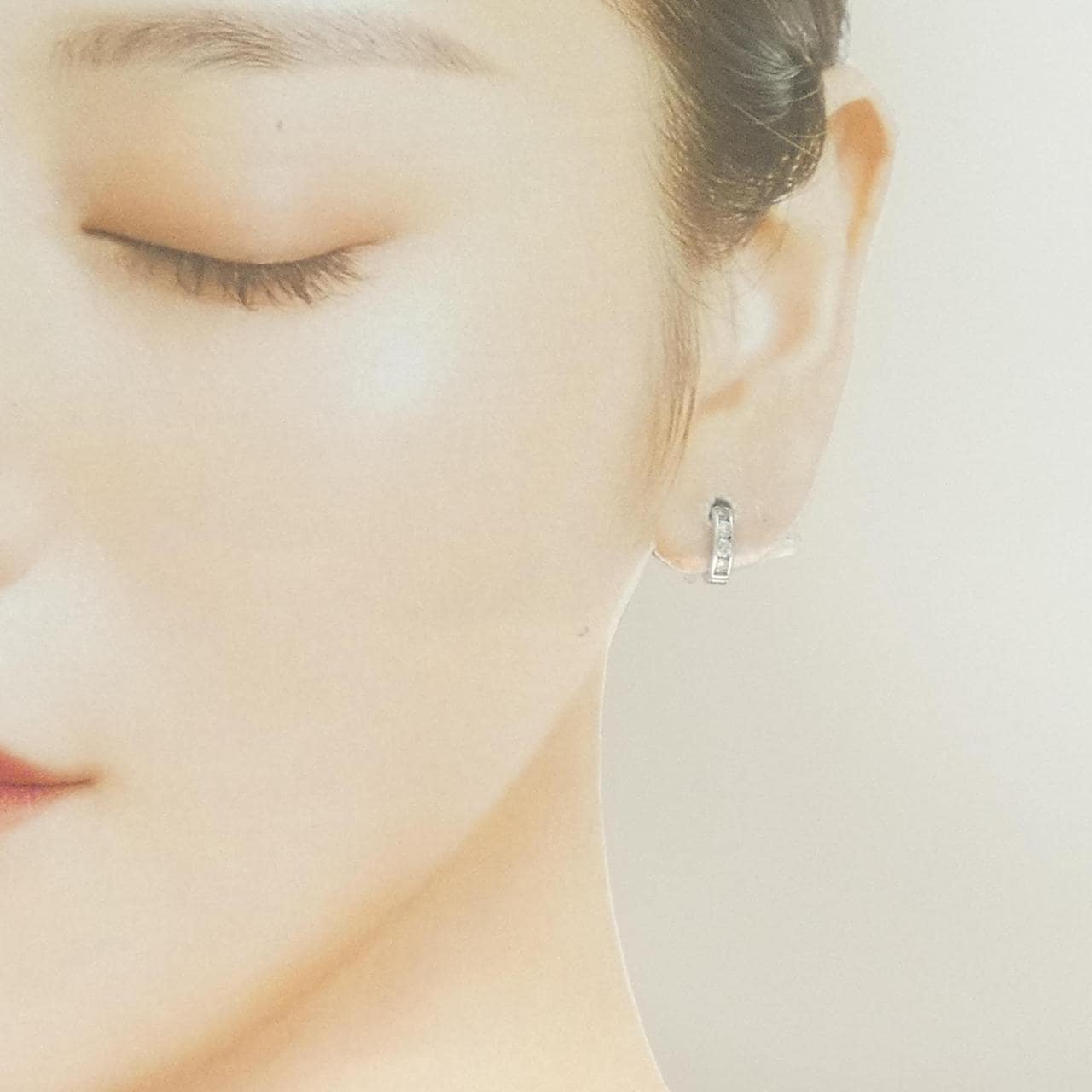 K18WG ダイヤモンド ピアス 0.40CT