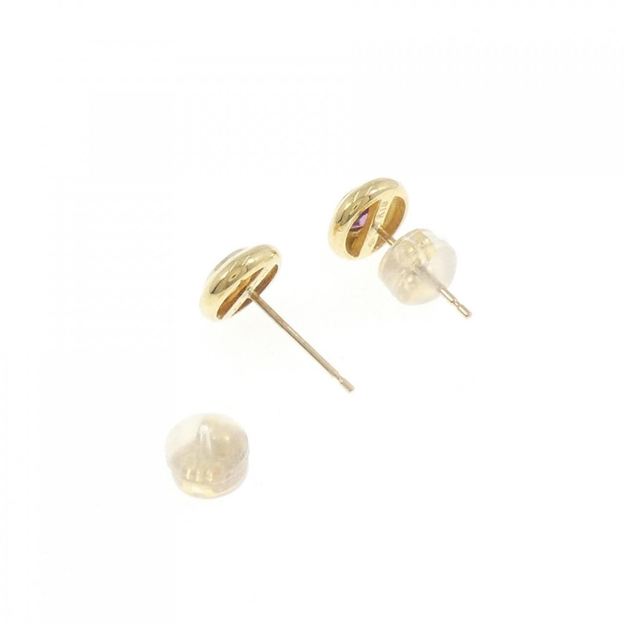 K18YG石榴石耳环