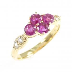 750YG ルビー リング 0.77CT
