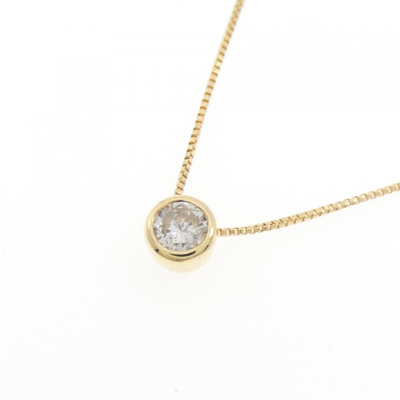 K18YG ソリティア ダイヤモンド ネックレス 0.210CT