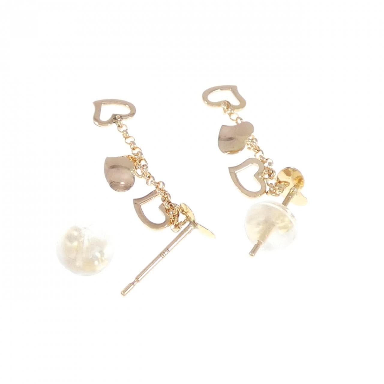 K18YG/K18PG heart earrings