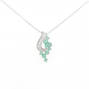 PT950/PT850 エメラルド ネックレス 0.40CT