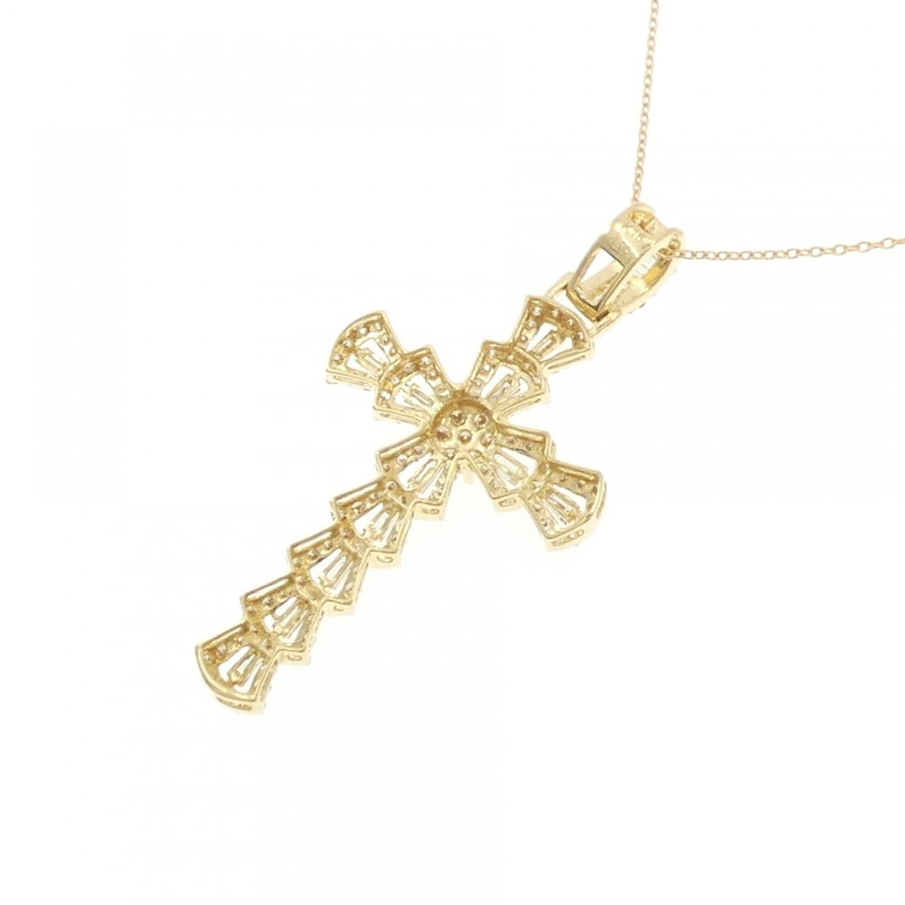 K18YG cross Diamond necklace 1.00CT