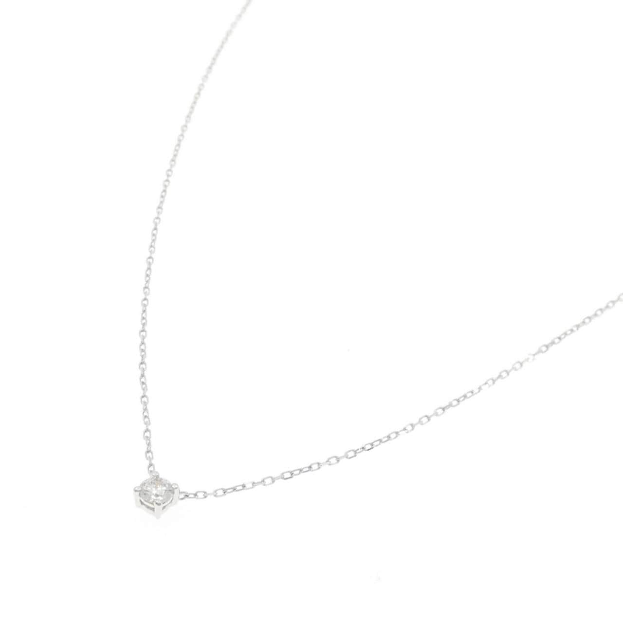 K18WG ソリティア ダイヤモンド ネックレス 0.120CT