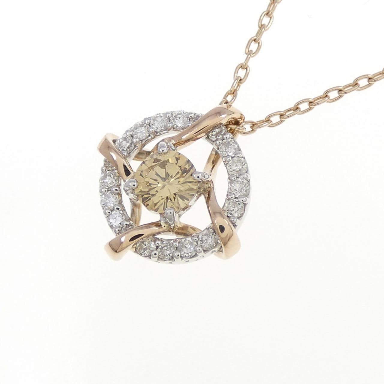 K18PG/K18WG ダイヤモンド ネックレス 0.20CT