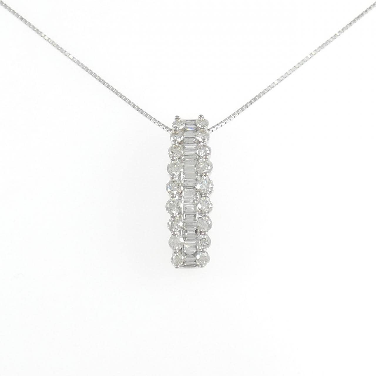 K18WG ダイヤモンド ネックレス 1.00CT