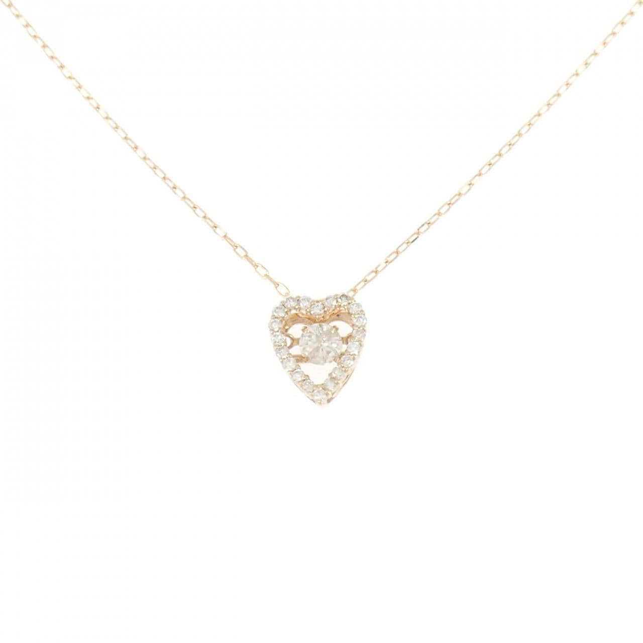 K18PG ハート ダイヤモンド ネックレス 0.20CT