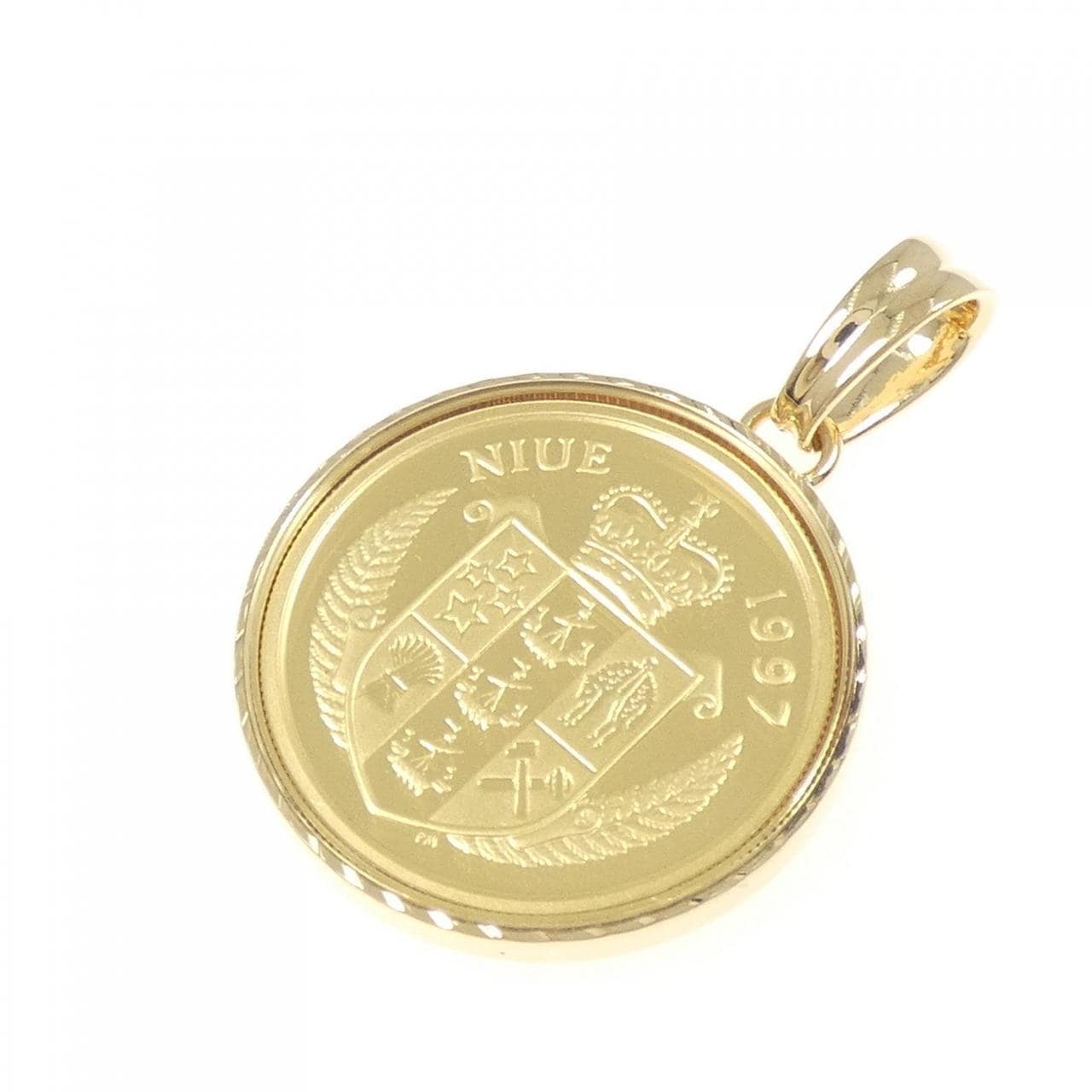 K18YG(枠) コイン ペンダント