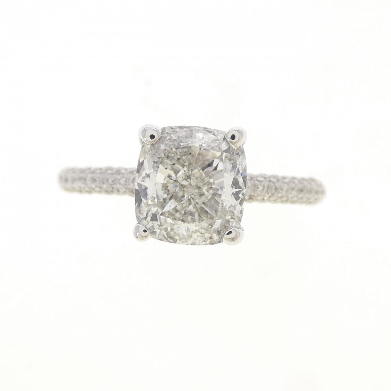 K14WG ダイヤモンド リング 1.893CT I SI2 ファンシーカット