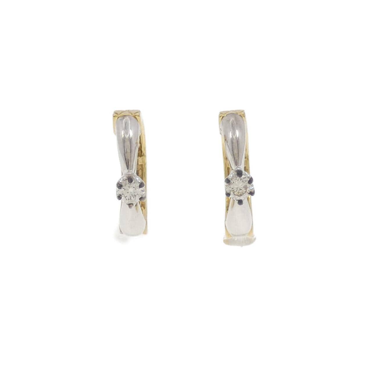 K18YG/K14WG ダイヤモンド イヤリング 0.06CT