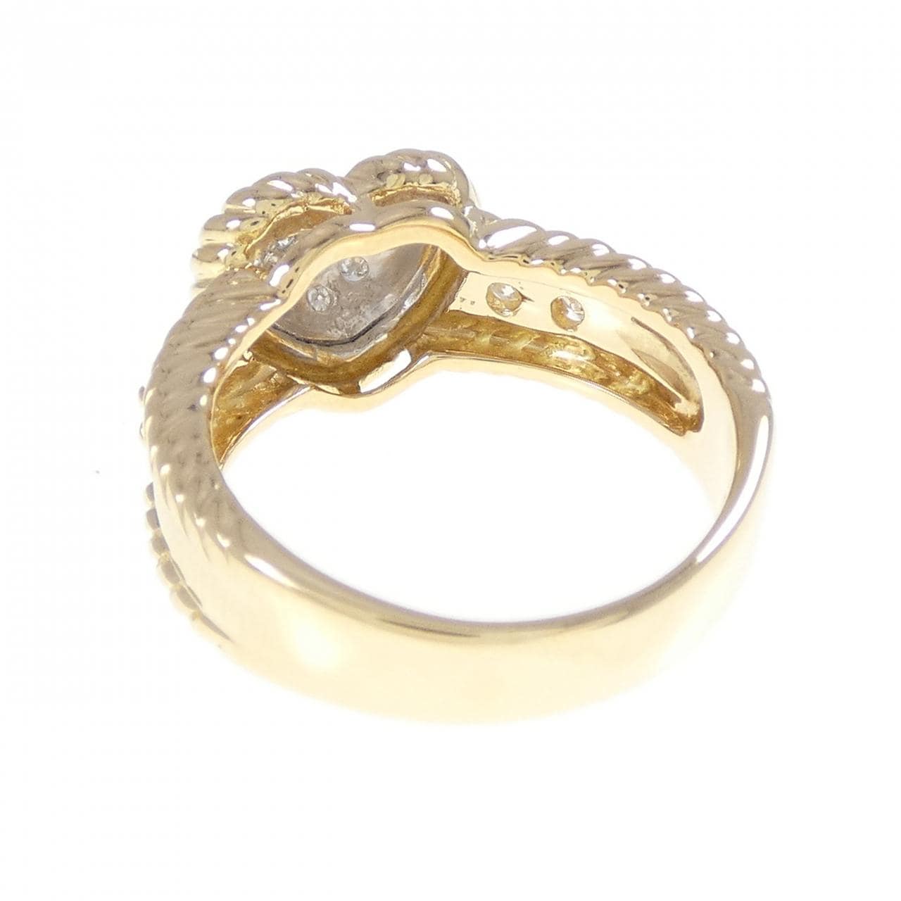 K18YG/K18WG ハート ダイヤモンド リング 0.31CT
