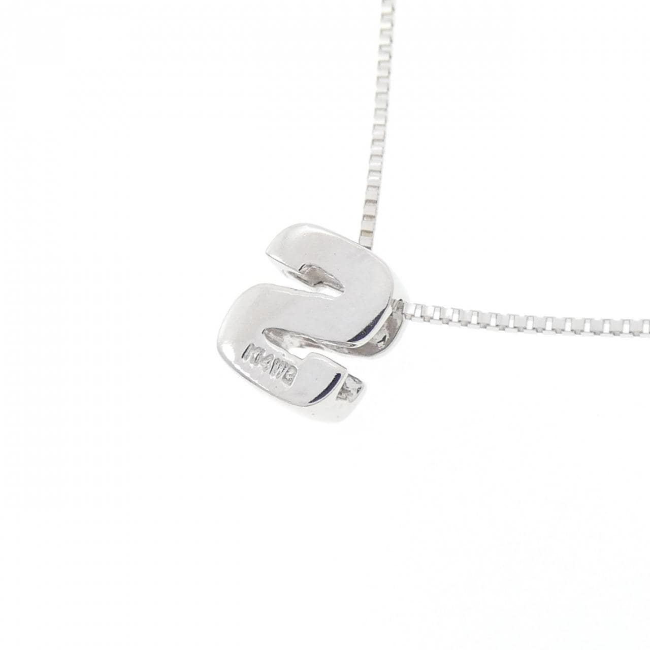 K14WG Initial S Diamond Necklace