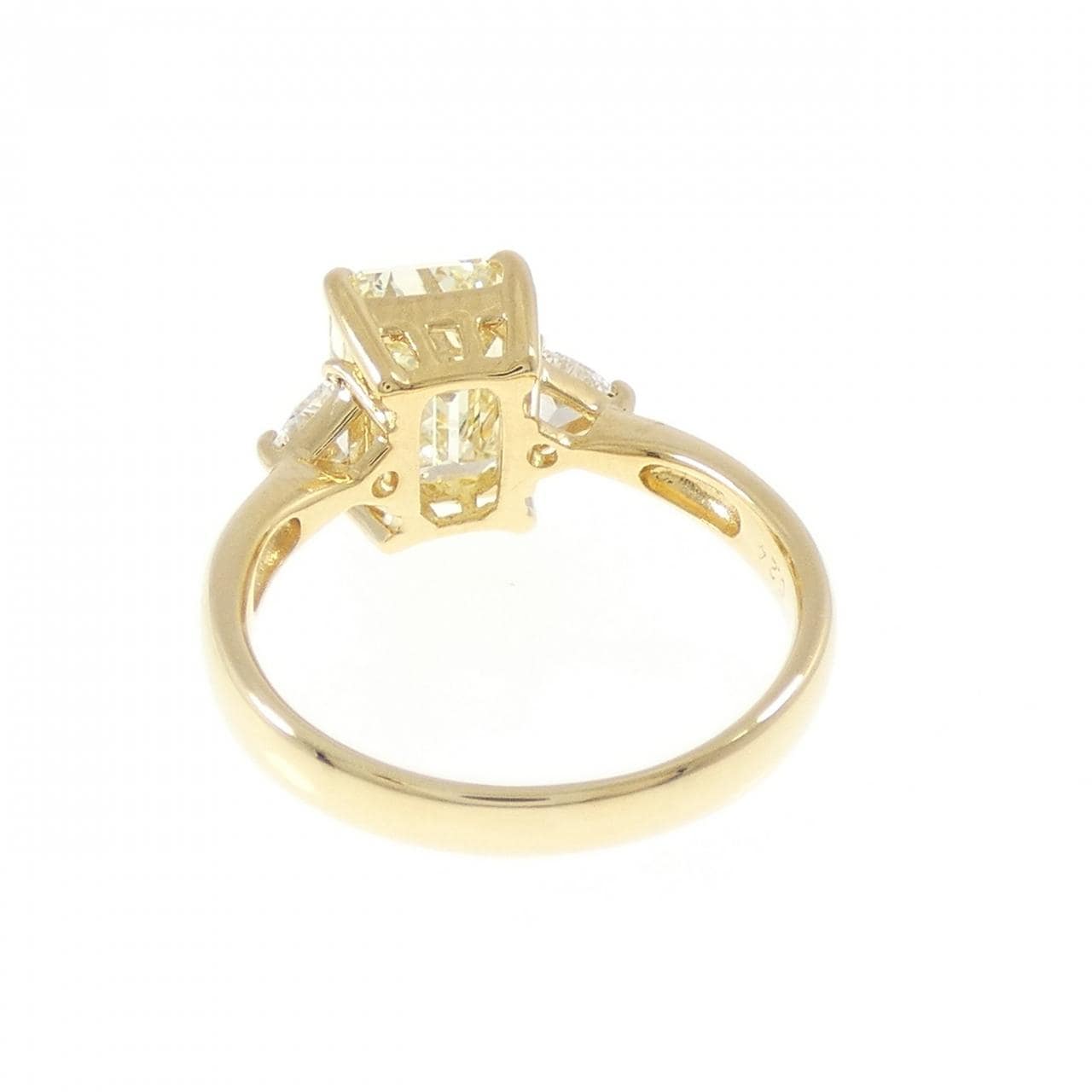 【リメイク】K18YG ダイヤモンド リング 2.568CT VLY SI2 エメラルドカット